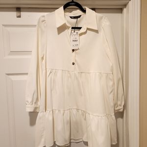Zara dress in cream corduroy